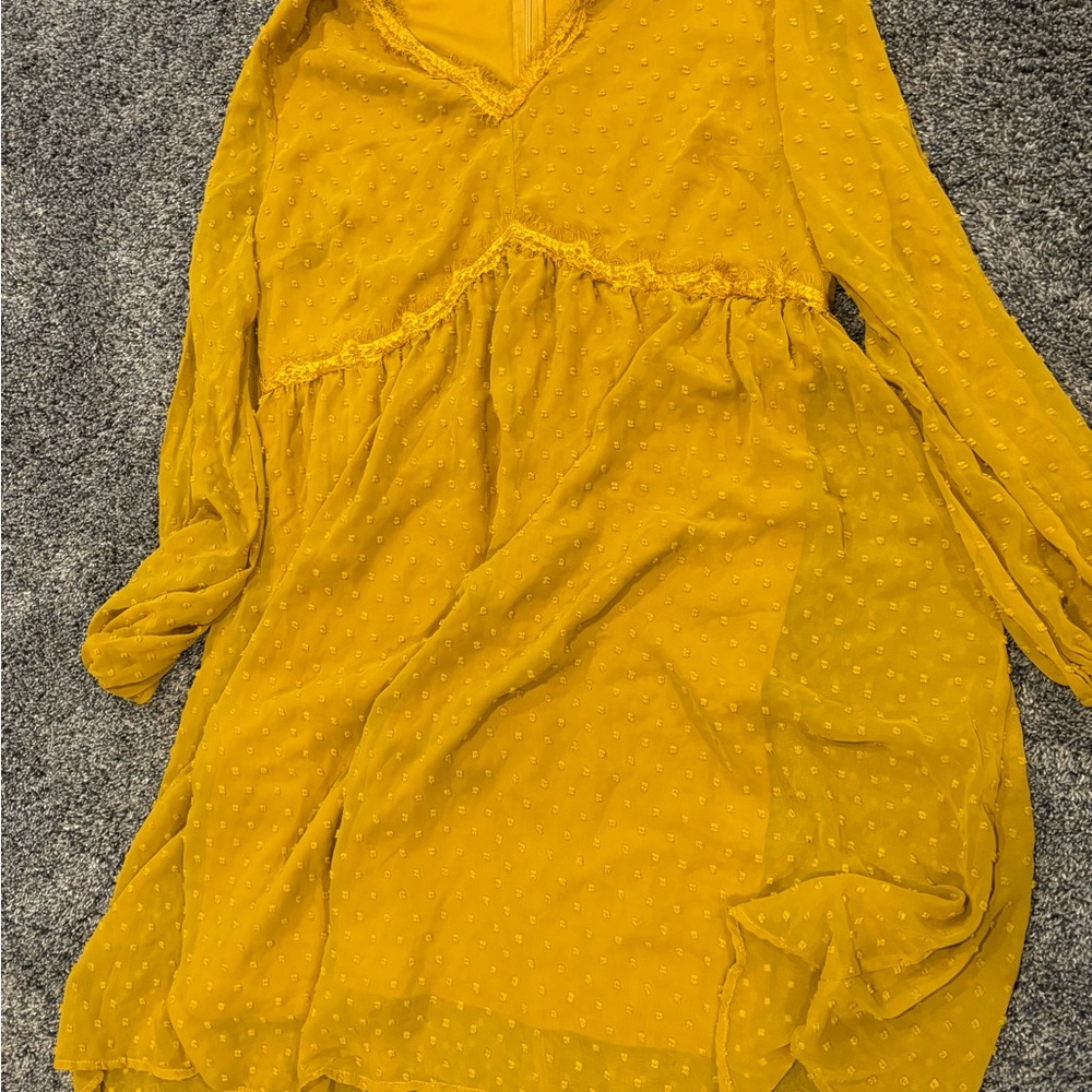 Yellow Long Sleeve Dress